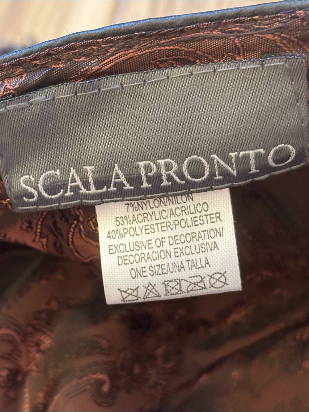 Y2K Scala Pronto Boucle Tweed Flower Accent Newsboy Style Hat - Picture 8 of 8
